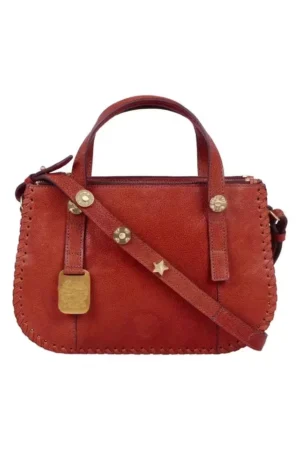 Top Zip Closure Leather Womens Casual HandBag