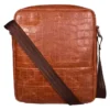 Eefa Animal Print Pure Leather Zipper Closure Men's Sling Bag
